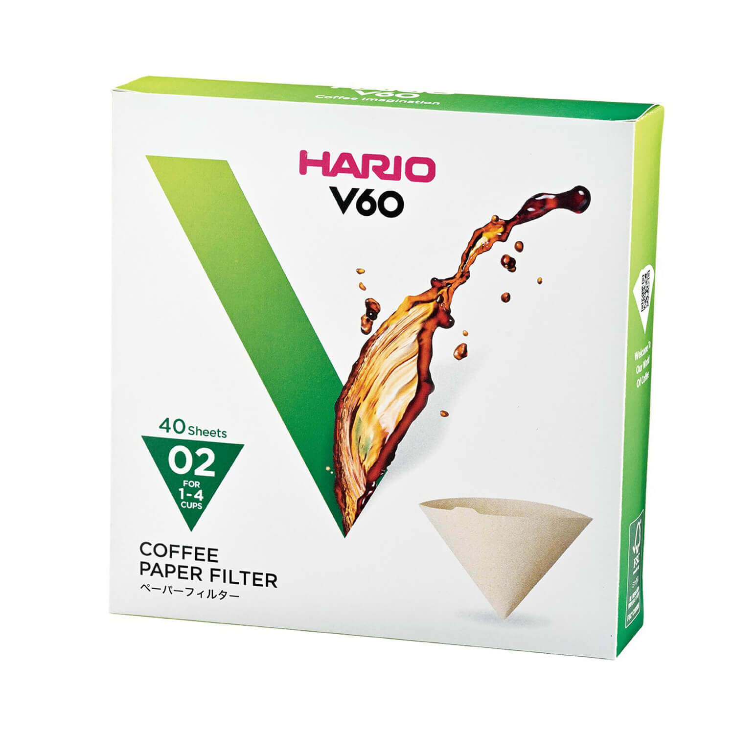 Hario Misarashi paper filters for V60-02 - 40 pcs - unbleached [VCF-02-40M]