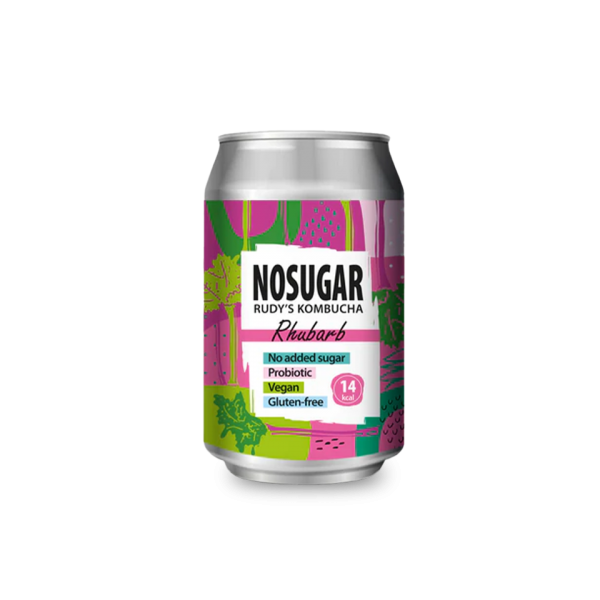 Rudy’s Kombucha - NOSUGAR - Rhubarb