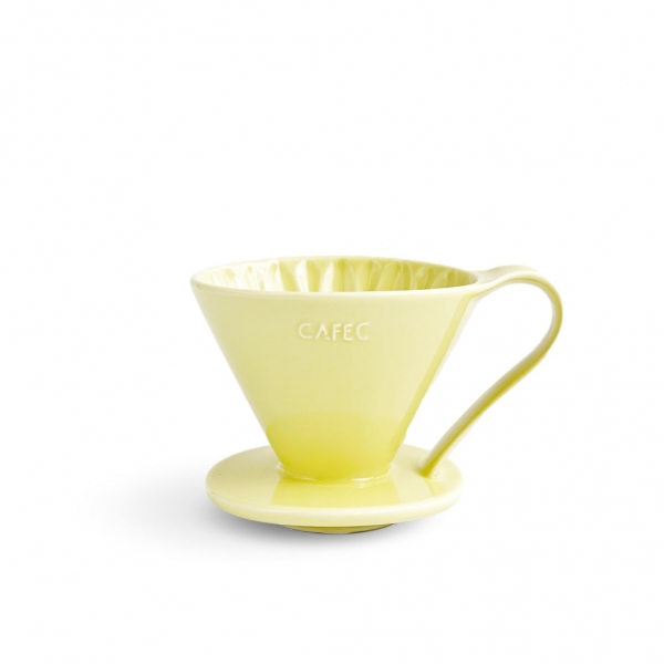 Cafec Arita Ware Flower dripper 4 - yellow