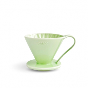 Cafec Arita Ware Flower dripper 4 - green