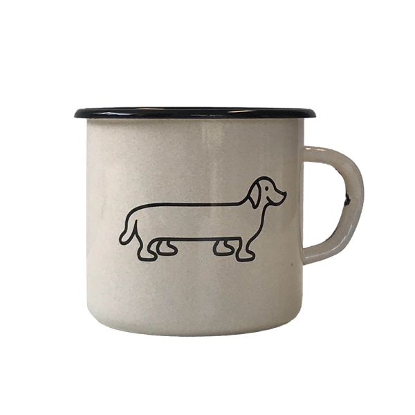 The naughty dog ​​Enamel tin - sand