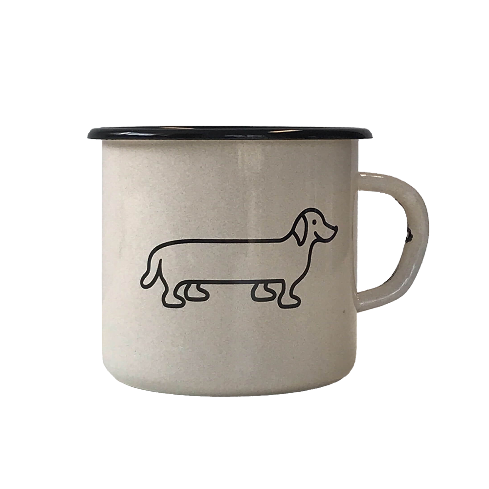 The naughty dog ​​Enamel tin - sand
