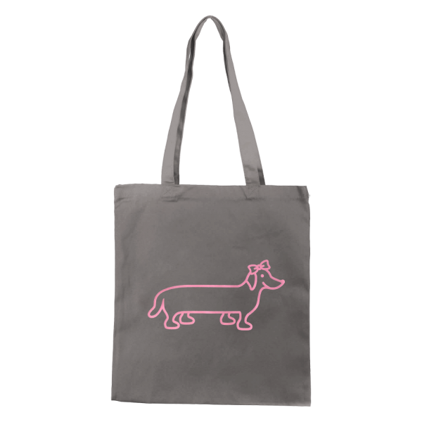 The Naughty Dog canvas bag - gray pink