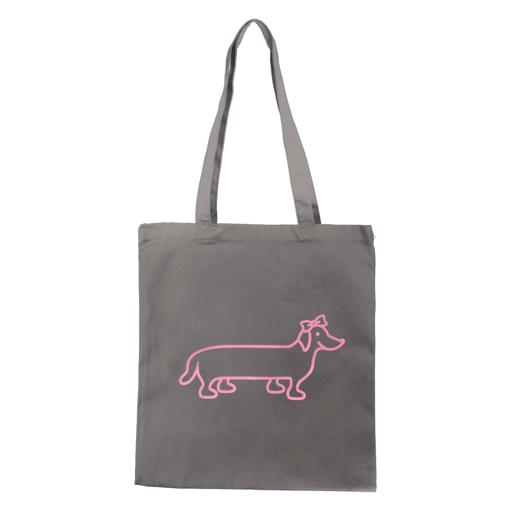 The Naughty Dog canvas bag - gray pink