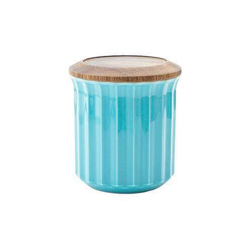 Origami Canister ceramic jar - turquoise
