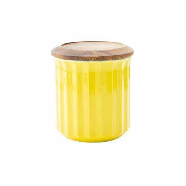 Origami Canister ceramic jar - yellow