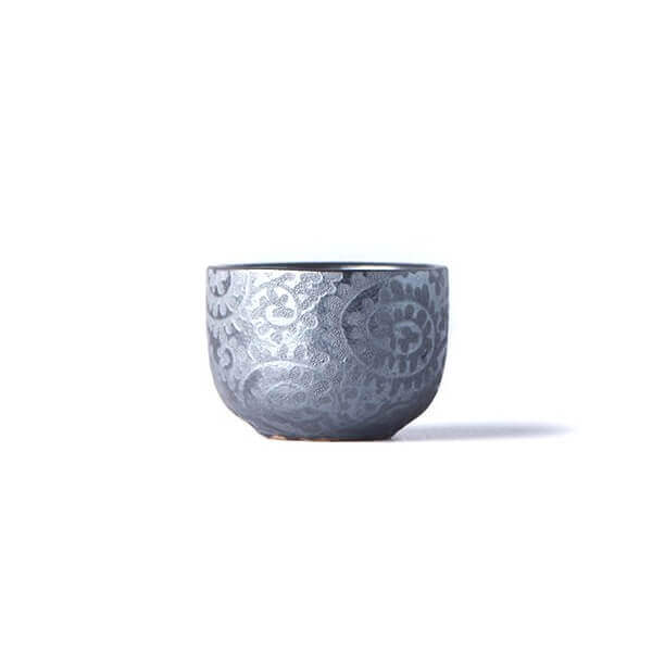 Made in Japan Sake bowl - Black Scroll - 35 ml