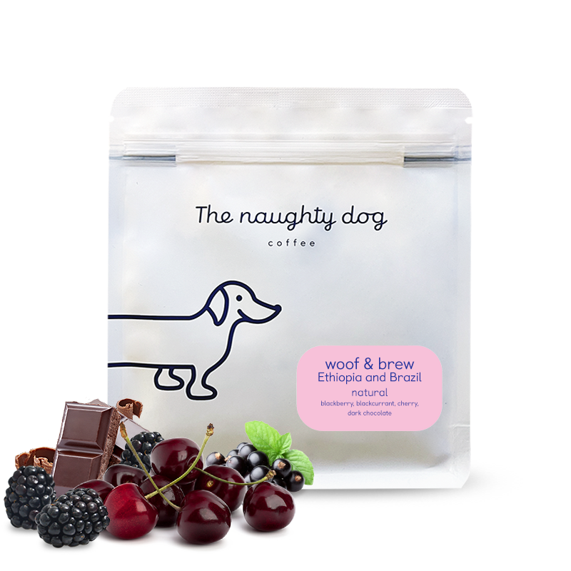 Specialty coffee The naughty dog WOOF & BREW ESPRESSO blend #2