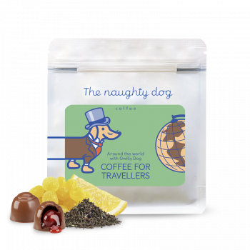TRAVELLERS COFFEE blend - Around the world with Gwilly Dog - The naughty dog