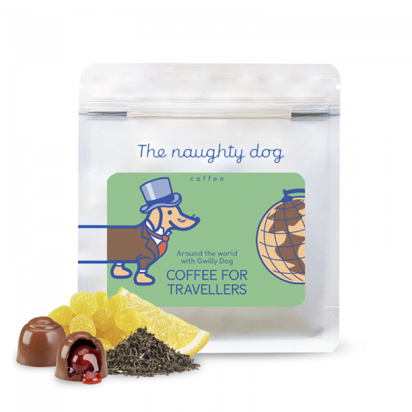 Specialty coffee The naughty dog TRAVELLERS COFFEE blend - Around the world with Gwilly Dog