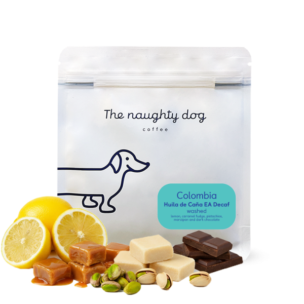 Specialty coffee The naughty dog Colombia HUILA DE CAŇA EA DECAF - decaffeinated