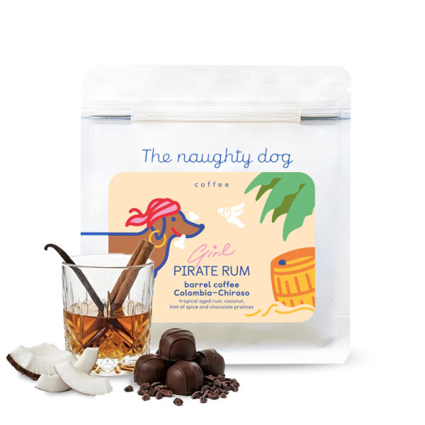 Specialty coffee The naughty dog GIRL PIRATE RUM - Barrel Coffee