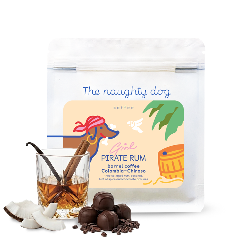 Specialty coffee The naughty dog GIRL PIRATE RUM - Barrel Coffee