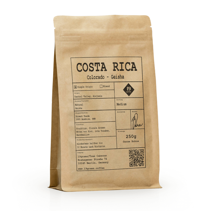 Specialty coffee 19grams coffee Kostarika COLORADO GEISHA