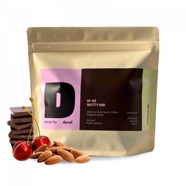 Specialty coffee D stands for decaf Brazil NUTTY NIB - decaffeinated